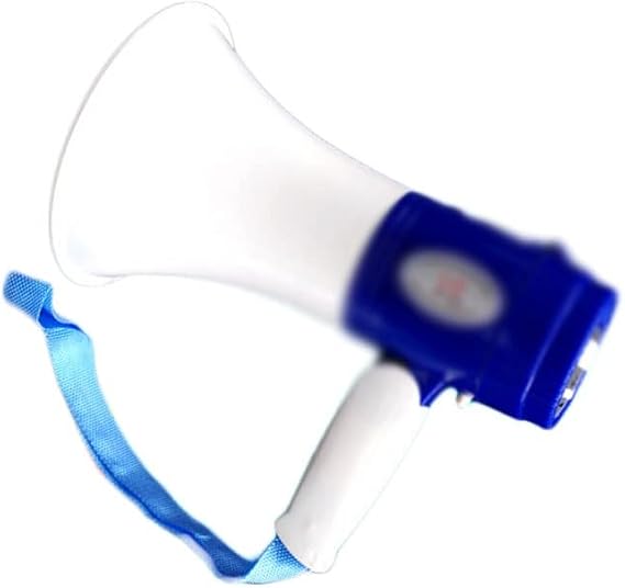 Handheld megaphone Portable Megaphone Handheld Loud Speaker, Shouting/Recording Bullhorn Travel Guide Speech Teach Voice Amplifier W/Foldable Handle Coach & Referee Megaphones Bullhorn