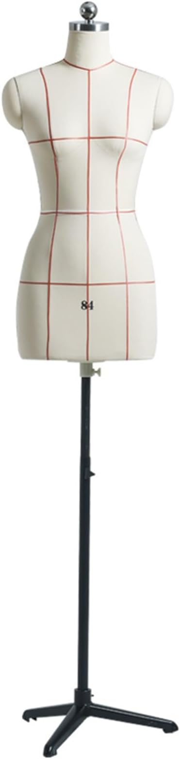 Sewing Tailor Mannequin, 65.5-113cm Adjustable Height Mannequin Body Form, with Adjustable Tripod Stand, for Clothing Retail Sewing Shop, Adult Full Size(Small)