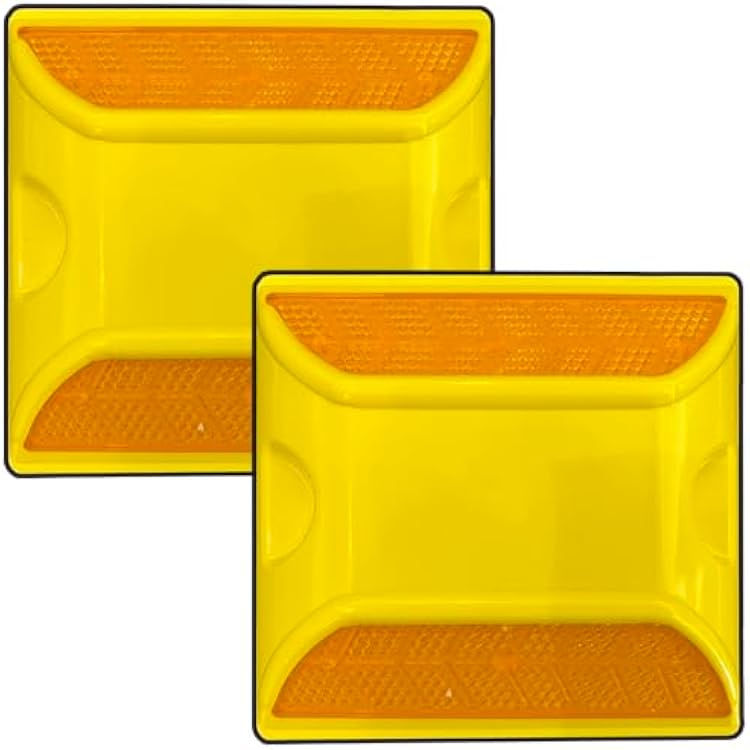 Peel-N-Stick Yellow Reflective Road Driveway Marker 2 Pack - Yellow Pavement Markers - Yellow Reflective Road Marker