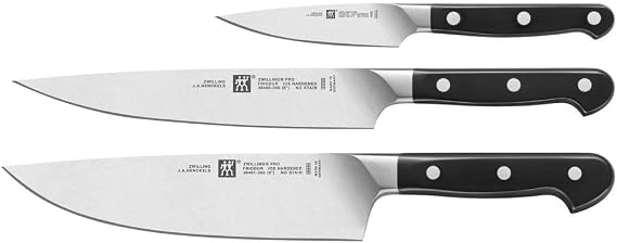 Zwilling 3 Parça Bıçak Seti, Paslanmaz Çelik, Siyah-Gri