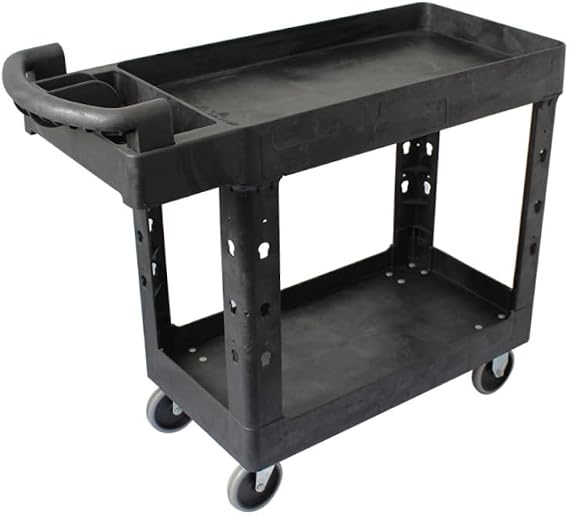BLUEPOINT Utility Service Cart - Heavy Duty 500 Lb Load Capacity. Durable and Versatile for Professional Use. Ideal for Workspaces and Storage, Tools, Cleaning, Requires Easy Assembly. SC4127