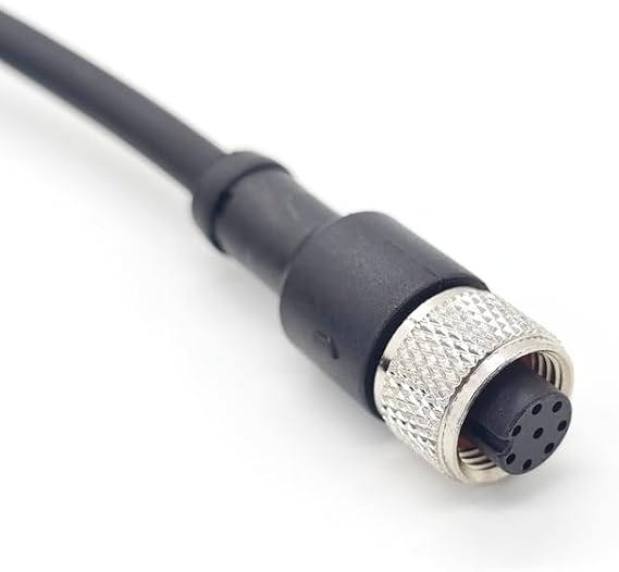 M12 8Pin Female Connector Cable, A Code Straight Aviation Plug Electrical Cable PVC Industrial Molded Cable for Industrial Automation Control Fieldbus Module 30V 2A AWG24(1Meter), 3.28ft
