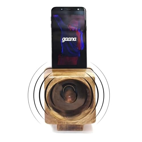 Wooden Mobile Stand | Cell Phone Speaker Holder | Handmade Tabletop Speaker Stand Amplifier | Office Desk Decor Accessories