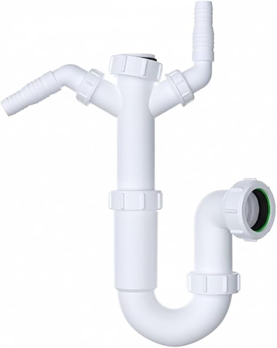 Taps2Traps Universal 1½" Kitchen Sink Trap with Twin Adjustable Appliance Discharge Nozzles