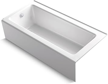 KOHLER K-847-0 Bellwether 66-Inch x 32-Inch Alcove Bath with Integral Apron and left hand drain, White