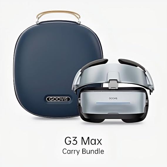 GOOVIS G3 MAX Carry Bundle, 2.5K Micro-OLED Personal Cinema Headset, 1000" IMAX, 120Hz, Blu-ray 3D, Diopter Adjustment +2.0D to -7.0D, IPD 58-74mm, with Custom Protective Travel Case
