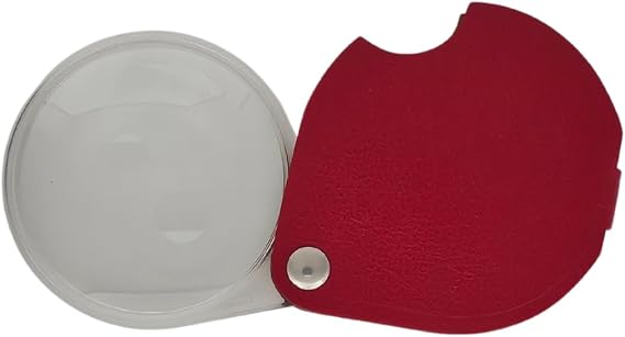 Ergo Pocket Round Folding Pocket Magnifier - 3.5X 2.36 Red