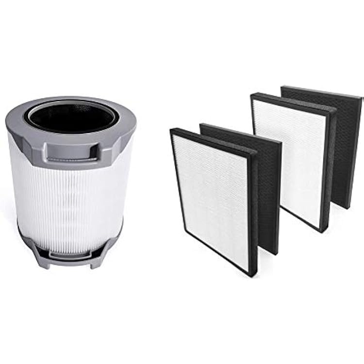 LEVOIT Air Purifier Replacement, H13, LV-H134-RF, 1 Pack, 3-in-1, White & Air Purifier LV-PUR131 Replacement Filter True HEPA & Activated Carbon Filters Set, LV-PUR131-RF, 2 Pack