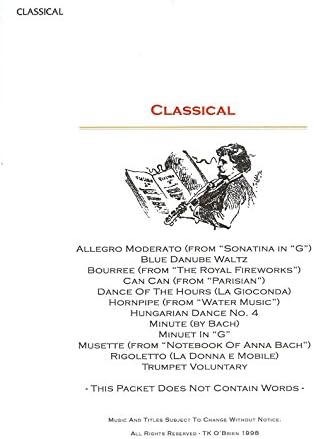 Classical Music Pack for TK O'Briens Lap Harp