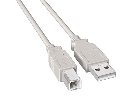 CableLeader 10ft USB 2.0 Type A Male to Type B Male Cable, White