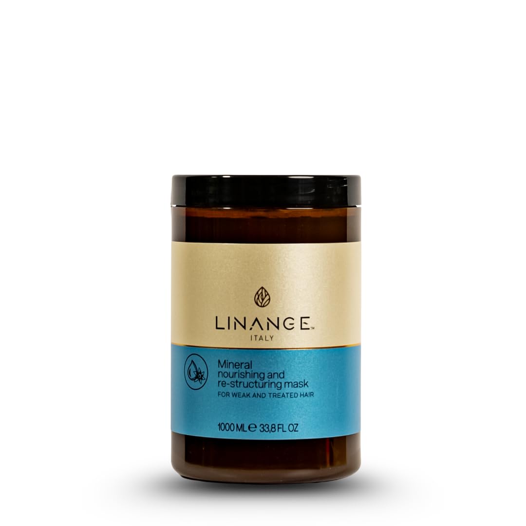 Linange Mineral Mask 1000ml, Unisex Skin Treatment Cream, Nourishing Ingredients for Softness, Shine and Volume