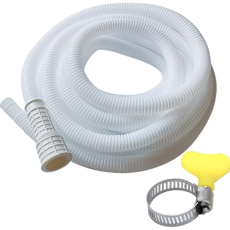 Air Conditioner Drain Hose Portable AC Drain Hose Replacement, with Connect Clamp,AC & Dehumidifier Replacement Hose Kit 10 Feet
