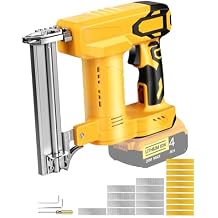 18 Gauge Brad Nailer/Narrow Crown Stapler Compatible with Dewalt 20V MAX Battery(NO Battery) 2 in 1 Cordless Nail Gun with 1000 Nails and 1000 Staples for Home Improvement, DIY and Woodworking