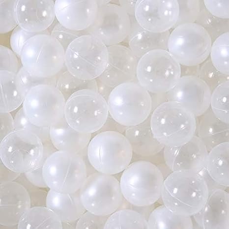 Play Ball Pit Balls - 2.16inches Phthalate&BPA Free Plastic Ocean Colour Balls for Playhouse Play Tent Playpen Pool Party Decoration Pack of 100 (Pearl White)