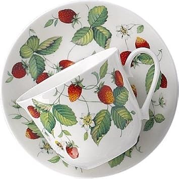 Alpine Strawberry Large Breakfast Cup & Saucer - Roy Kirkham