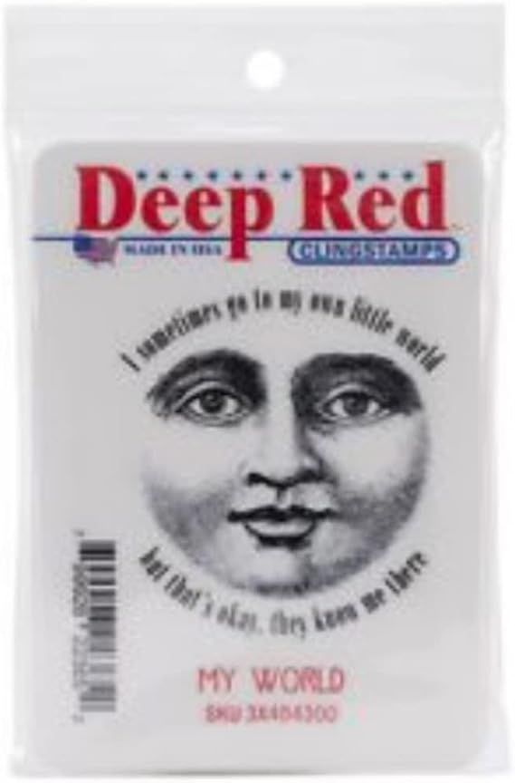 Deep Red Stamps My World Sentiment Rubber Cling Stamp 2 x 2.1 inches