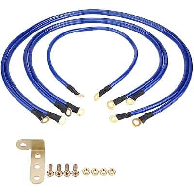 Acouto Car Grounding Kit Universal 5-Point Auto Earth Cable System Ground Grounding Wire Kit