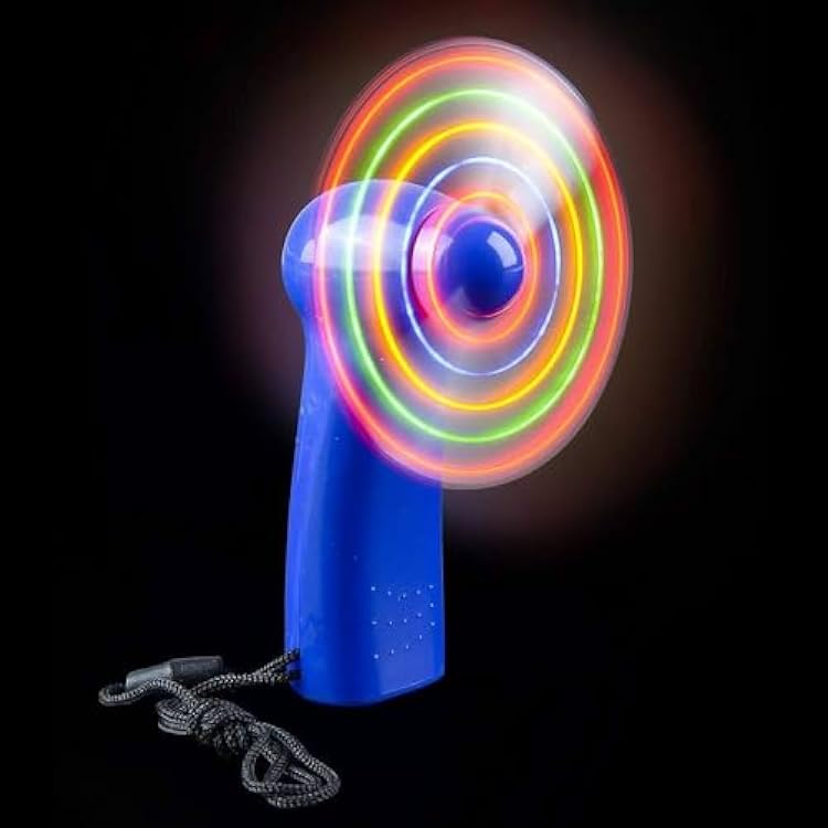 Flashing Panda LED Mini Light-Up Handheld Personal Fan wChanging Patterns, Assorted Colors