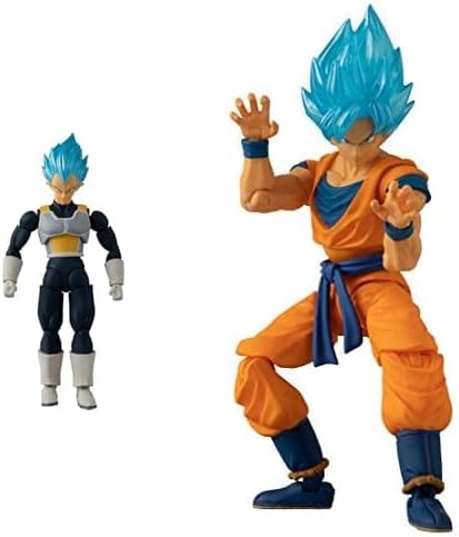 Bandai Namco 2-Pack Dragon Ball Super - Super Saiyan Blue Vegeta 5" Action Figure Bundle, Dragon Ball Evolve Series
