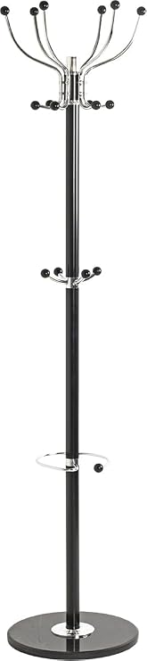 Haku-Möbel Coat Rack Stand in Chrome Black S