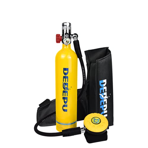 DEDEPUS5000 Oxygen Tank, Scuba Diving Tank Set, Cylinder with 15-20Minutes Capability, 1 Litre Capacity Refillable Design, Party and Trip Perfect Professional Diving Packages