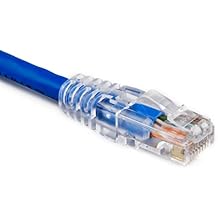 Weltron Cat6 Clear Easy Tab Patch Cable, 5', Blue (90-C6CB-BL-005)