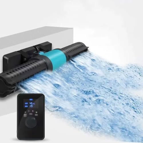 Wave Maker 15W with LED Controller - Adjustable Cross Flow Pump, Magnetic DC 24V Powerhead for Freshwater and Marine Reef Aquariums