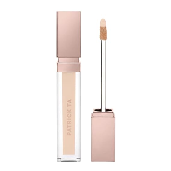 Patrick Ta MAJOR SKIN Soft Blur Brightening Concealer, Liquid, Luminous Finish, Hydrating, for Face Makeup, Golden Medium to Tan (Fair Golden 3)