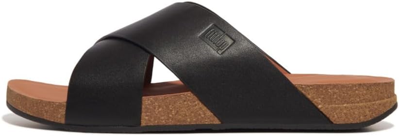 Fitflop Men's Iqushion Men's Leather Cross SlidesSlide Sandal