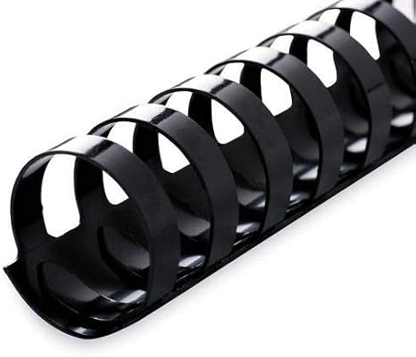 Plastic Comb Binding Spines, 1 Inch Diameter, Black, 200 Sheets, 100 Pack 13100