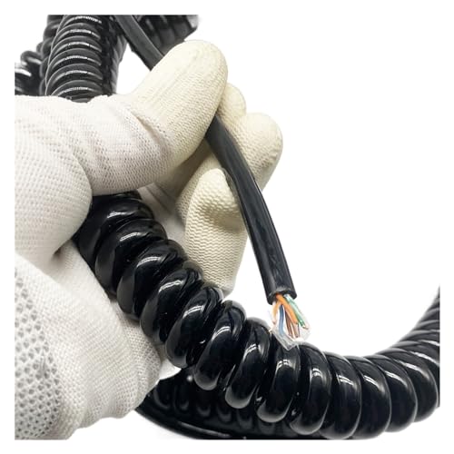 Spiral Telescopic Spring Coiled Cable Wire, 8 Core Spring Network Cable Sensor Telescopic Wire Twisted Pair Spiral WireStrecth 1 Meter