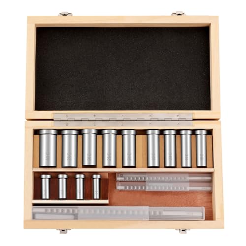 22Pcs Keyway Broach Sets, Industrial Tools for Lathe, Metric Size 4mm B1, 5mm B1, 6mm C, 8mm C Broaches, 13pcs Bushings and 5pcs Shims Metalworking Tool 22Pcs