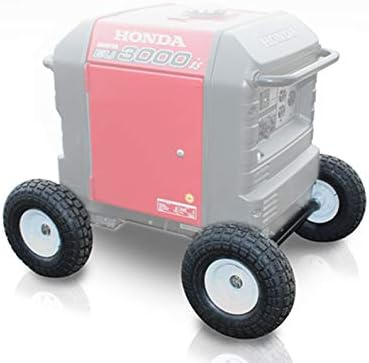 All Terrain Wheel Kit - fits Honda EU3000is Generator, Solid Never Flat Tires (White Wheels)