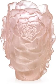 Daum Crystal Numbered Ed. Pink Camellia Vase Small #05734-1