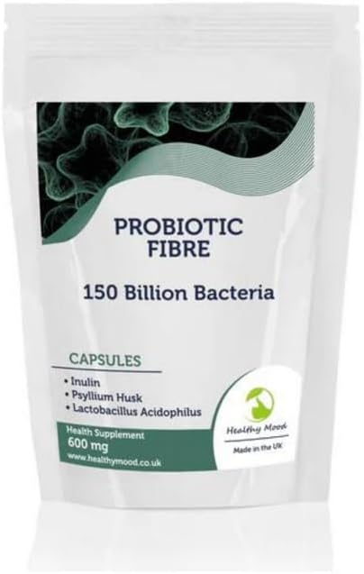 Probiotics Fibre 180 Capsules – Advanced Digestive Health & Immune Support Formula with Prebiotic Fiber – 10 Billion CFU, Non-GMO, Vegan & Vegetarian Friendly
