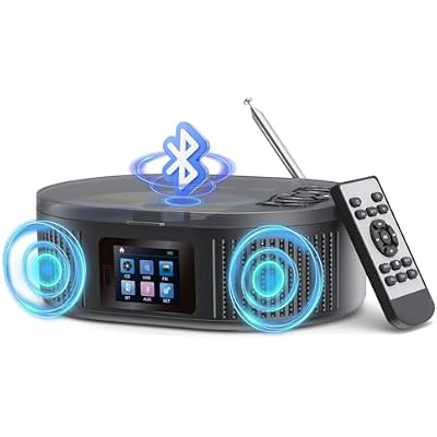 CD Player Portable DESOBRY Boombox CD Player with Bluetooth TXRX Modes and FM Radio Dual Stereo Speakers Portable CD Players for HomeCar with Remote Support USB, AUX in, Headphone Jack