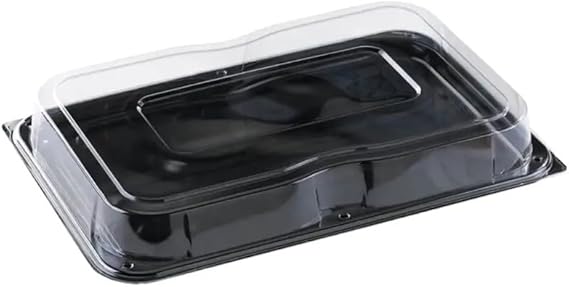 5 x Reusable Sandwich Trays with Lids | Recyclable Catering Trays Buffet Party BBQ Serving Platters | Cakes Sweets Treats Display Trays (LARGE (45cm x 31cm))
