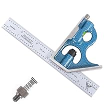 PEC Tools 2-Piece Combination Square Set with Lock Bolt | 4R 6" Machinist Blade & Fastening Part | for Metalworking, Carpentry | Made in USA