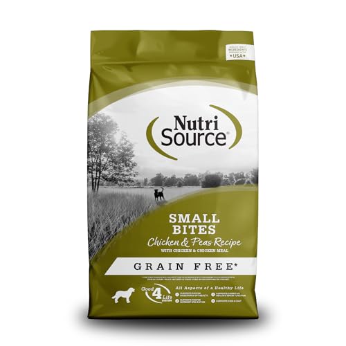 NutriSource Grain Free Dry Dog Food, Small Bites, Chicken and Peas, 12LB