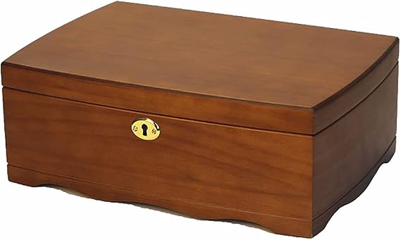 Wenwan Storage Box with Lock Solid Wood Large Capacity Walnut Bracelet Box Bracelet Bracelet Jewelry Box