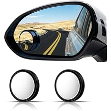 WildAuto Round Blind Spot Mirror, HD Glass 360 Adjustable Side Mirror Blindspot, 2pcs Convex Side Mirror for Cars SUV and Trucks