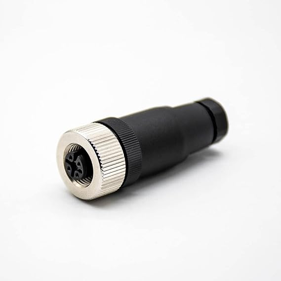 Elecbee M12 Cable Connector Circular Waterproof Aviation Plug Field Installable Screw Termination Unshield Straight (3 Pin Female A-Code)