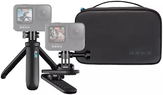 GoPro Travel Kit: Includes Magnetic Swivel Clip, Shorty, and Compact Case - Official GoPro Product, AKTTR-002 | Compact Case - Official Product, AKTTR-002