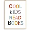 BACJUOPLDArt Cool Kids Read Books Poster, 12"x16" Frameless Art Print, Reading Room Decor, Motivational Wall Art for Classroom, Kids Room