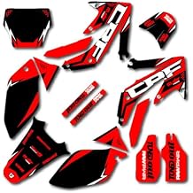 Black Red Shift Graphics Kit Compatible with 05-08 Crf450R CRF450 CRF 450 450R Shroud Plates