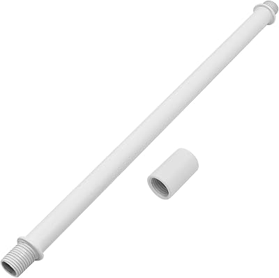 2pcs White M10 Straight Pipe Lamp Stem Kit with Connector,Threaded Extension Rod Metal Lamp Parts Replacement,with 2pcs M10 ConnectorLength:200mm7.87