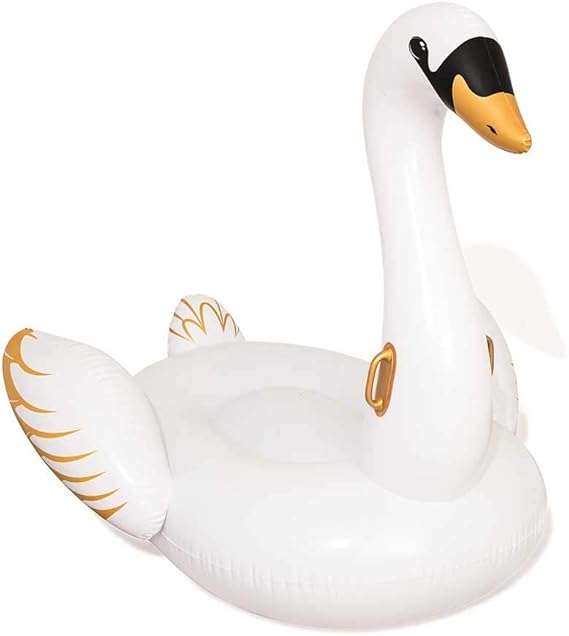 Bestway 41120-19 Inflatable Luxury Swan Ride-On, Swimming Pool Float, White, 12.0 cm*169.0 cm*169.0 cm