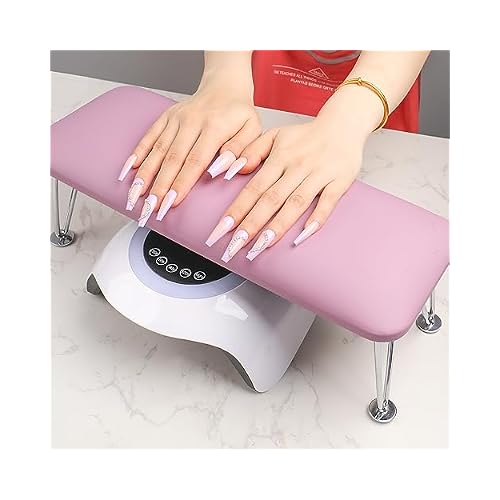 Arm Rest for Nails, Microfiber Leather Nail Arm Rest for Acrylic Nails, Nail Arm Rest Table with Pillow Cushion Hand Holder for Manicure, Hand Rest for Nails Tech, Home Use or SalonPurple
