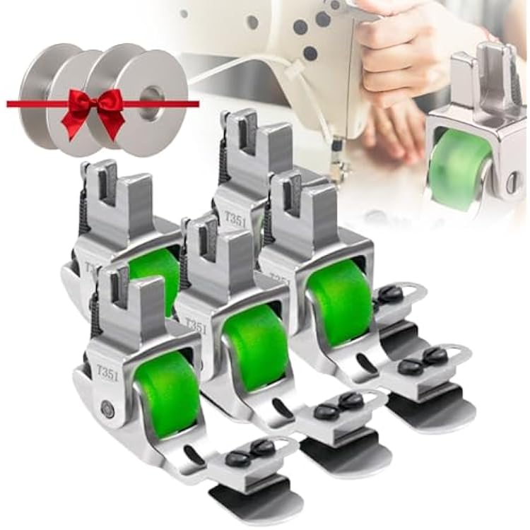 Versatile Adjustable Rolled Hemmer Presser Foot,Rolled Hem Pressure Foot Sewing Machine Presser Foot Hemmer,Sewing Rolled Hemmer Foot,Hem Foot for Sewing Machine,Hemming Tool 5Green