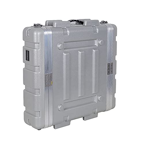 Crossrock Stackable 2U Rack Case, Strong Molded with Heavy Duty Hardware, Standard 19.25 Depth-SilverCRA8602USL